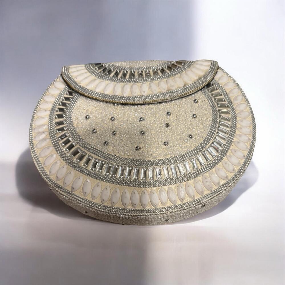 Ramla White Silver Mosiac clutch - NWOT